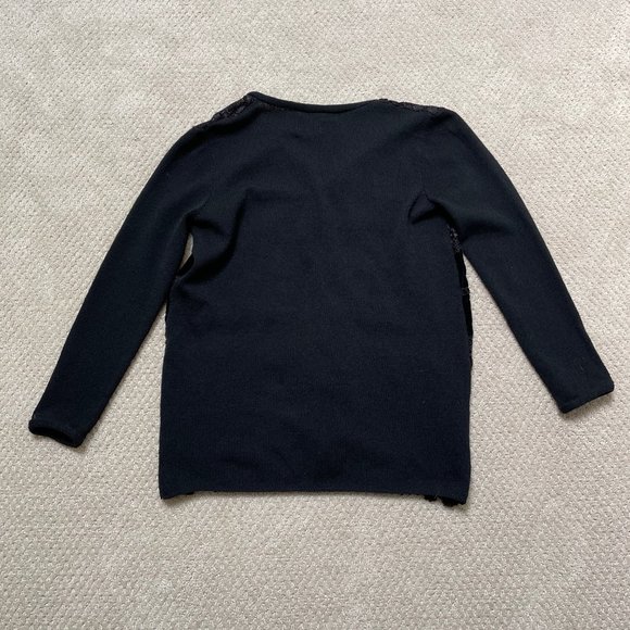 Lianne Barnes Black Velvet and Lace Long Cardigan - Picture 9 of 9